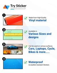 Creative Stylish Vinyl Radium Sticker | Front Bike mudguard - 30cm X 30cm, Blue